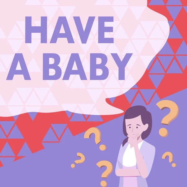Bildunterschrift Have Baby Wort Für Wort Ratschläge Schwanger Werden Und — Stockfoto