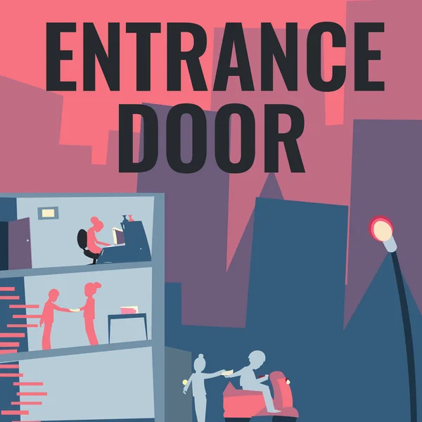 Text Showing Inspiration Entrance Door Business Showcase Way Doorway Gate — Stock Photo, Image
