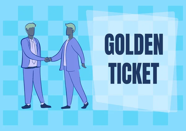 Kézírás Szöveg Golden Ticket Business Showcase Eső Check Access Vip — Stock Fotó