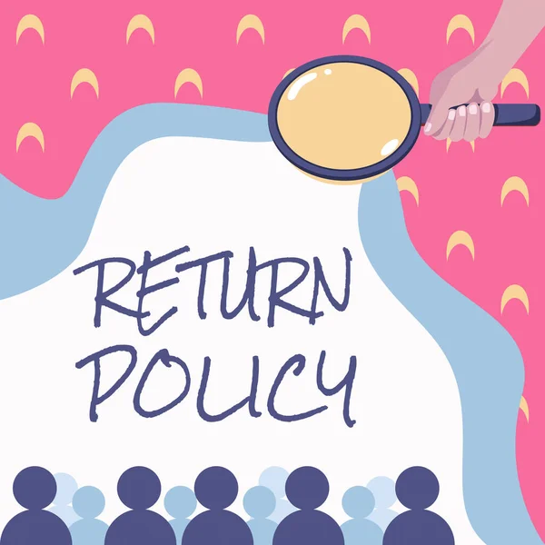 Sign Displaying Return Policy Business Idea Adóvisszatérítés Retail Terms Conditions — Stock Fotó