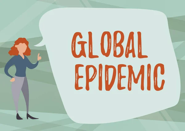 Texto Presentando Epidemia Global Visión General Del Negocio Una Rápida —  Fotos de Stock