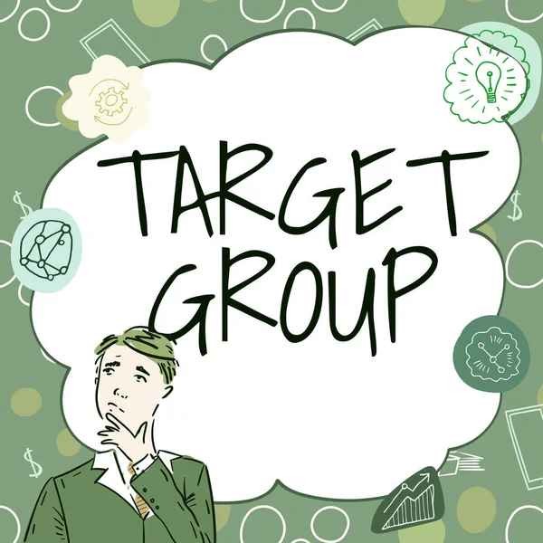 Огляд Компанії Бізнес Сайті Target Group Який Показує Реклама Спрямована — стокове фото