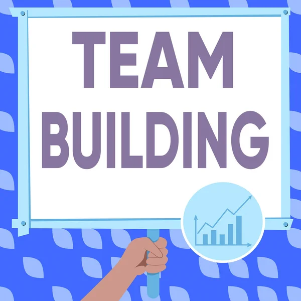 Натхнення Показує Знак Team Building Концептуальне Значення Види Діяльності Використовуються — стокове фото
