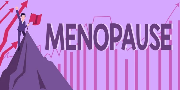 Segno Testo Che Mostra Menopausa Concetto Business Periodo Cessazione Permanente — Foto Stock