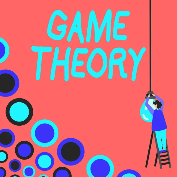 Σύμβολο Κειμένου Που Δείχνει Θεωρία Παιχνιδιών Κλάδος Επιχειρηματικής Προσέγγισης Των — Φωτογραφία Αρχείου