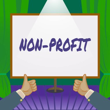 Kavramsal manşet Non Profit, kavramsal fotoğraf karşılığında Eller Yukarı, Yeni Fikirleri Gösteriyor olmadan ürün veya hizmet sağlıyor. Palms Taşıma Defteri Sunum Planları