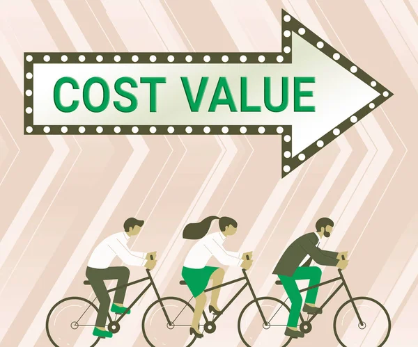 Εννοιολογική Λεζάντα Κόστος Αξία Επιχειρηματική Έννοια Ποσό Που Συνήθως Καταβάλλεται — Φωτογραφία Αρχείου