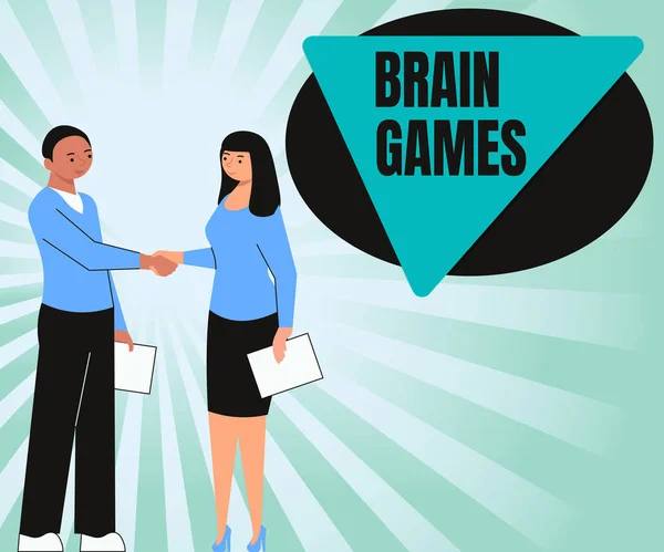 Текстовый Заголовок Представляющий Игры Brain Games Концептуальная Психологическая Тактика Фотографии — стоковое фото