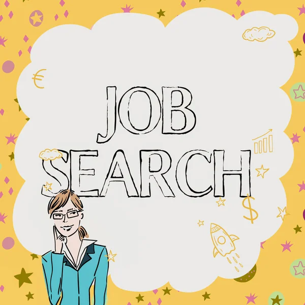 Konceptvisning Jobbsökning Affärsstrategi Handling Person Att Hitta Arbete Som Lämpar — Stockfoto