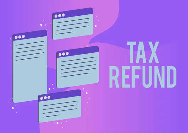 Tax Refund Business Approach Money Liability Less Paid Chat Tabs — 스톡 사진