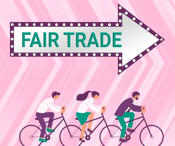 Текст Показывающий Вдохновение Fair Trade Интернет Концепция Небольшое Увеличение Производителем — стоковое фото