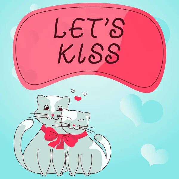 Концептуальный Дисплей Lets Kiss Концептуальное Фото Знак Любви Выражающий Эмоции — стоковое фото