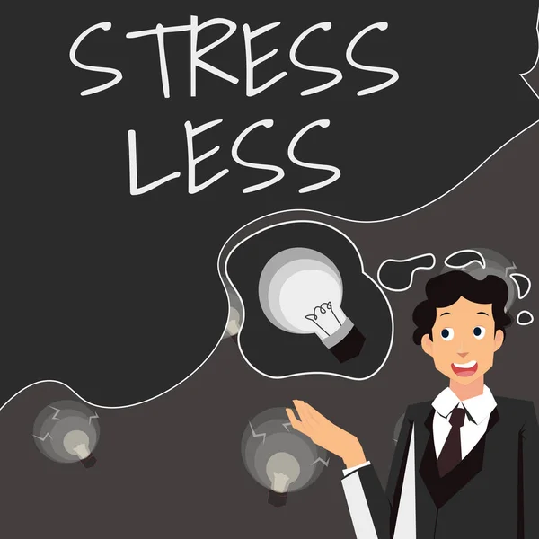 Legenda Texto Apresentando Stress Less Word Stay Away Problems Sair — Fotografia de Stock