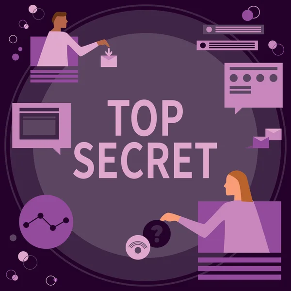 Tekstbord Met Top Secret Concept Betekent Iemand Belangrijke Gegevens Informatie — Stockfoto