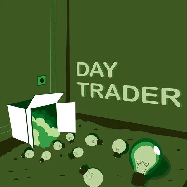 Legenda Texto Apresentando Day Trader Word Person Buy Sell Financial — Fotografia de Stock