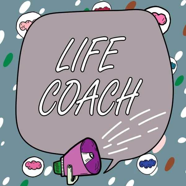 Life Coach Internet Concept Feliratú Szövegtábla Személy Aki Tanácsot Ügyfeleknek — Stock Fotó