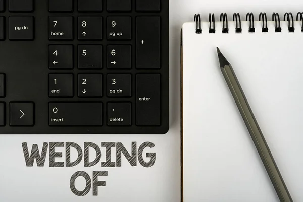 Wedding Word Announce Man Now Forever Computer Keyboard Symbol Information — 스톡 사진