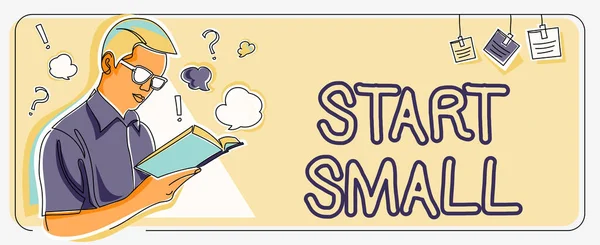 Tekstbord Start Small Word Written Small Medium Enterprises Start Business — Stockfoto