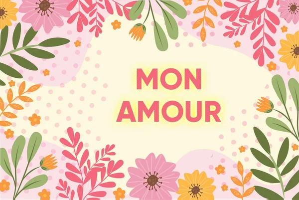Exhibición Conceptual Mon Amour Concepto Que Significa Nombre Francés Del — Foto de Stock