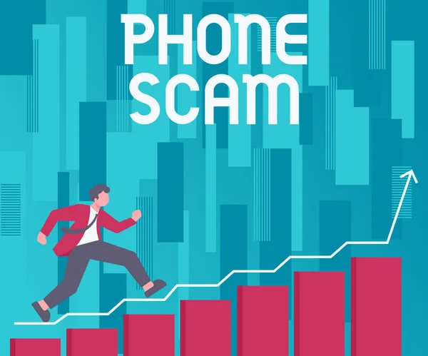 Inspiração Mostrando Sinal Telefone Scam Abordagem Negócios Recebendo Chamadas Indesejadas — Fotografia de Stock