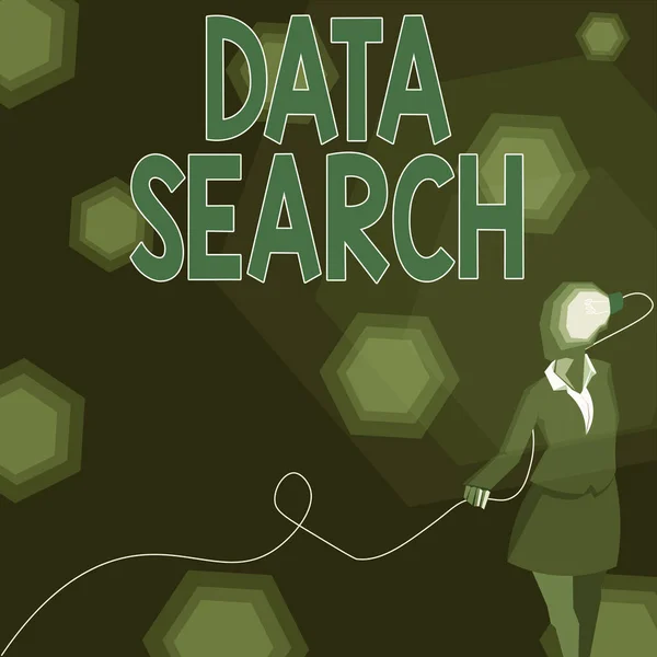 Text Sign Showing Data Search Concept Meaning Gathers Reports Information — Stock Photo, Image