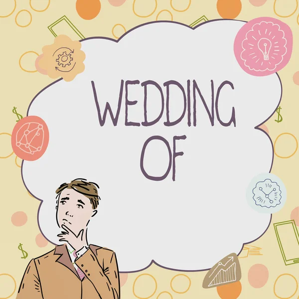 Sign Weergeven Wedding Business Showcase Aankondigen Dat Man Als Getrouwd — Stockfoto