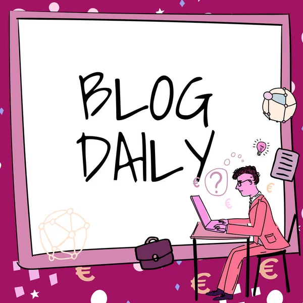 Blog Daily Word Written Daily Posting Any Event Internet Media — 스톡 사진