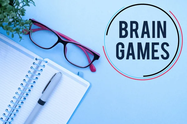 Εννοιολογική Λεζάντα Brain Games Εννοιολογική Φωτογραφία Ψυχολογική Τακτική Για Χειραγωγήσει — Φωτογραφία Αρχείου
