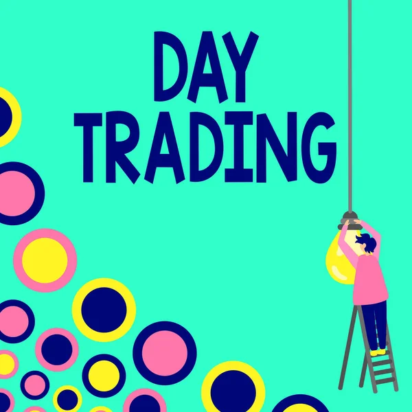 Handschrift Zeichen Day Trading Konzept Bedeutet Wertpapiere Speziell Kauf Und — Stockfoto