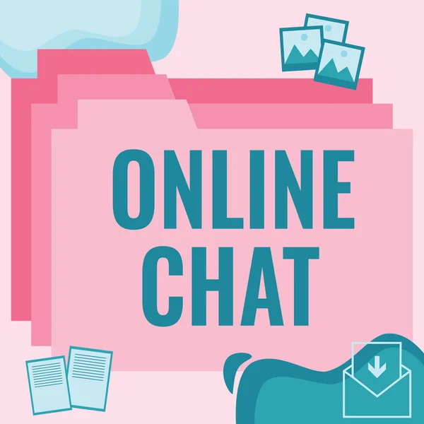 Εννοιολογική Απεικόνιση Online Chat Επιχειρηματική Προσέγγιση Μιλάμε Φίλο Κάποιον Μέσω — Φωτογραφία Αρχείου