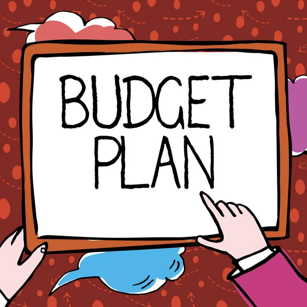 Εγγραφή Εμφανίζοντας Σχέδιο Προϋπολογισμού Κειμένου Business Βιτρίνα Οικονομικό Χρονοδιάγραμμα Για — Φωτογραφία Αρχείου