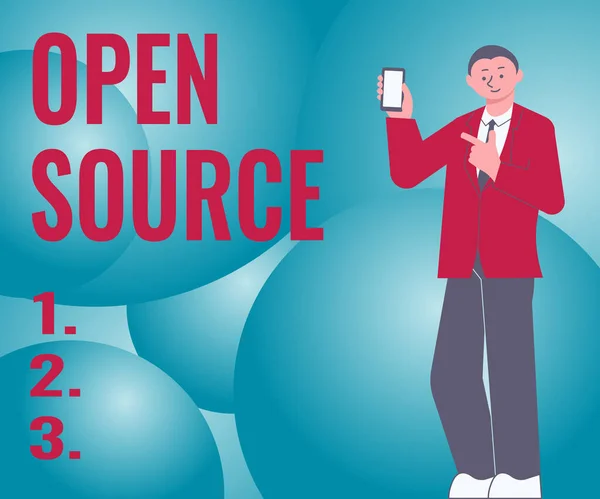 Λεζάντα Κειμένου Που Παρουσιάζει Open Source Business Concept Που Δηλώνει — Φωτογραφία Αρχείου
