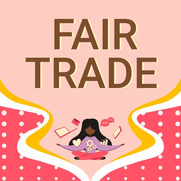 Έννοια Απεικόνιση Fair Trade Επιχειρηματική Προσέγγιση Μικρή Αύξηση Από Έναν — Φωτογραφία Αρχείου