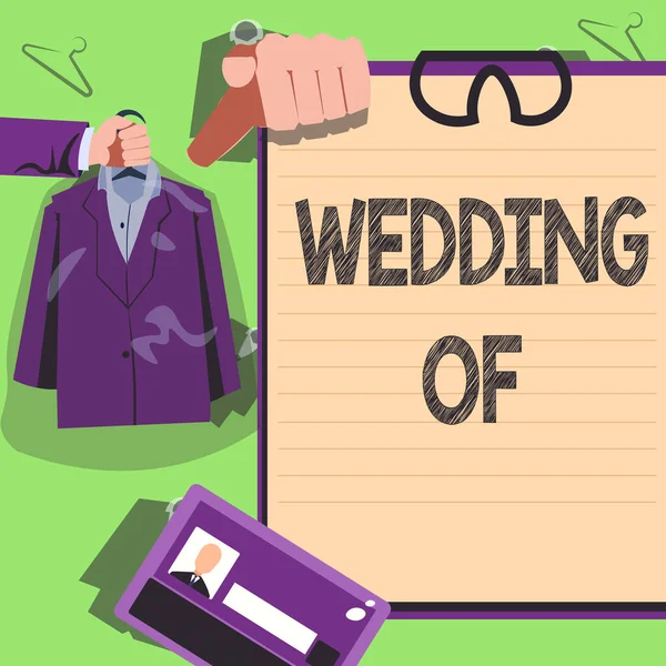 Handschrift Teken Wedding Zakelijke Aanpak Kondigen Die Man Als Getrouwd — Stockfoto