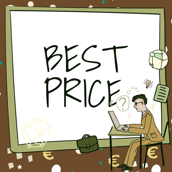 Τίτλος Κειμένου Που Παρουσιάζει Best Price Εννοιολογική Φωτογραφία Αγοραστής Πωλητής — Φωτογραφία Αρχείου