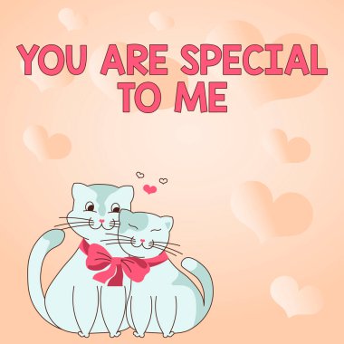 Bana Özel Olduğunu gösteren bir metin, Sevgililer Günü 'nde hayranlık uyandıran sevgililer gününde kediler birbirine bağlanmış aşk hedefleri olan tutkulu bir çifti temsil ediyor..