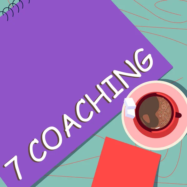 Pantalla Conceptual Coaching Word Refiere Una Serie Cifras Relativas Los —  Fotos de Stock