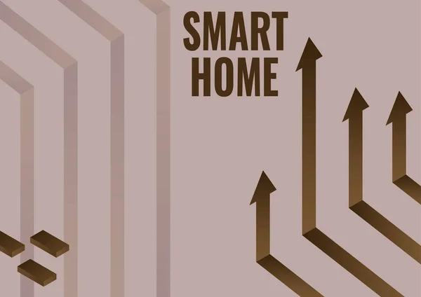 Conceptuele Weergave Smart Home Concept Betekent Automatiseringssysteem Besturing Verlichting Klimaat — Stockfoto