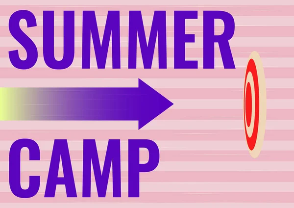 Assinar Exibindo Summer Camp Word Supervised Programa Para Crianças Adolescentes — Fotografia de Stock