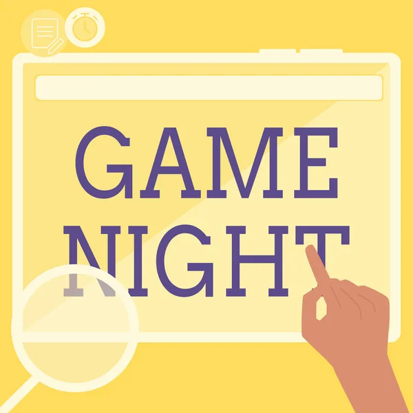 Ispirazione Mostrando Segno Game Night Concetto Significato Evento Cui Persone — Foto Stock