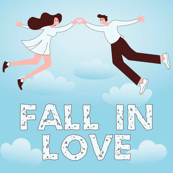 Κείμενο Λεζάντα Που Παρουσιάζει Fall Love Επιχειρηματική Έννοια Γοητευμένος Γοητευμένος — Φωτογραφία Αρχείου