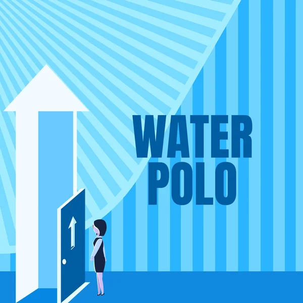Tekst Pokazujący Inspirację Water Polo Koncepcja Biznesowa Konkurencyjny Zespół Sportowy — Zdjęcie stockowe