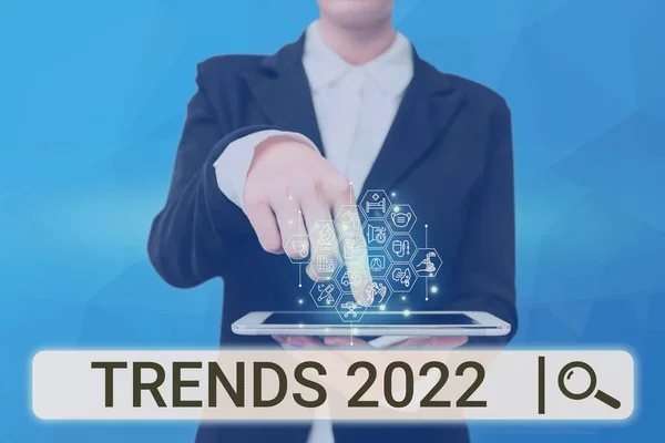 2022 Trendlerini Gösteren Bir Tabela Şletme Yaklaşımı Gelecek Yılın Teknolojisini — Stok fotoğraf