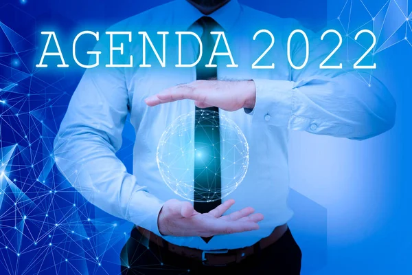 Écriture Texte Agenda 2022 Liste Des Activités Entreprendre Homme Affaires — Photo