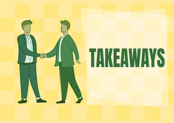 Tekst Som Viser Inspirasjon Takeaways Business Concept Handling Eller Tilfelle – stockfoto