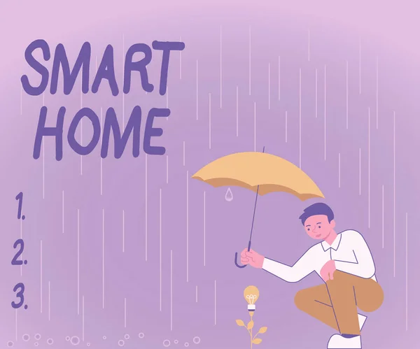 Inspiration Zeigt Zeichen Smart Home Business Ansatz Automatisierungssystem Steuerung Beleuchtung — Stockfoto