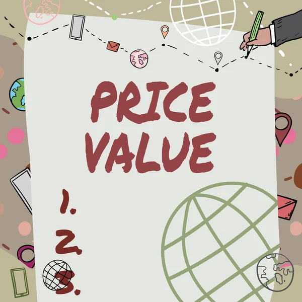 Hand Writing Sign Price Value Word Written Strategy Which Sets — Φωτογραφία Αρχείου