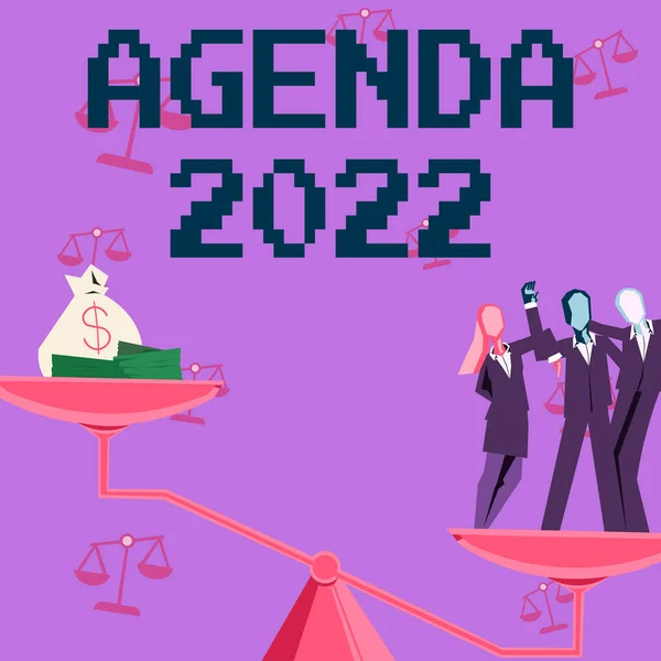 Texto Caligrafia Agenda 2022 Panorâmica Geral Das Actividades Para Quais — Fotografia de Stock