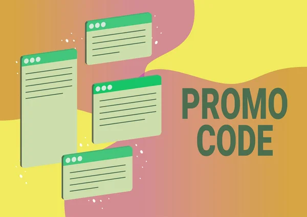 Sign Displaying Promo Code Business Showcase Digital Numbers Give You — Stock Photo, Image