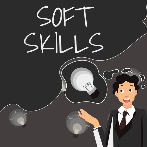 Τίτλος Κειμένου Που Παρουσιάζει Soft Skills Business Idea Personal Attribute — Φωτογραφία Αρχείου